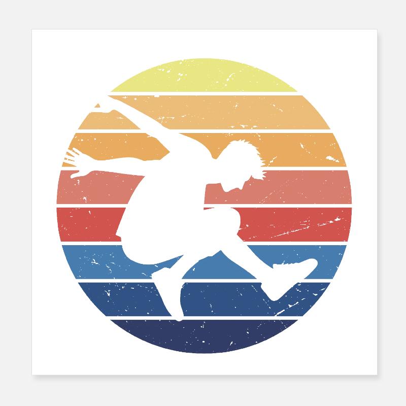 Cercle rétro parkour Poster 20 x 20 cm
