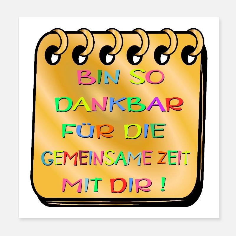 BEZIEHUNG ZEIT - DANKBARKEIT DANKE Poster 20x20 cm