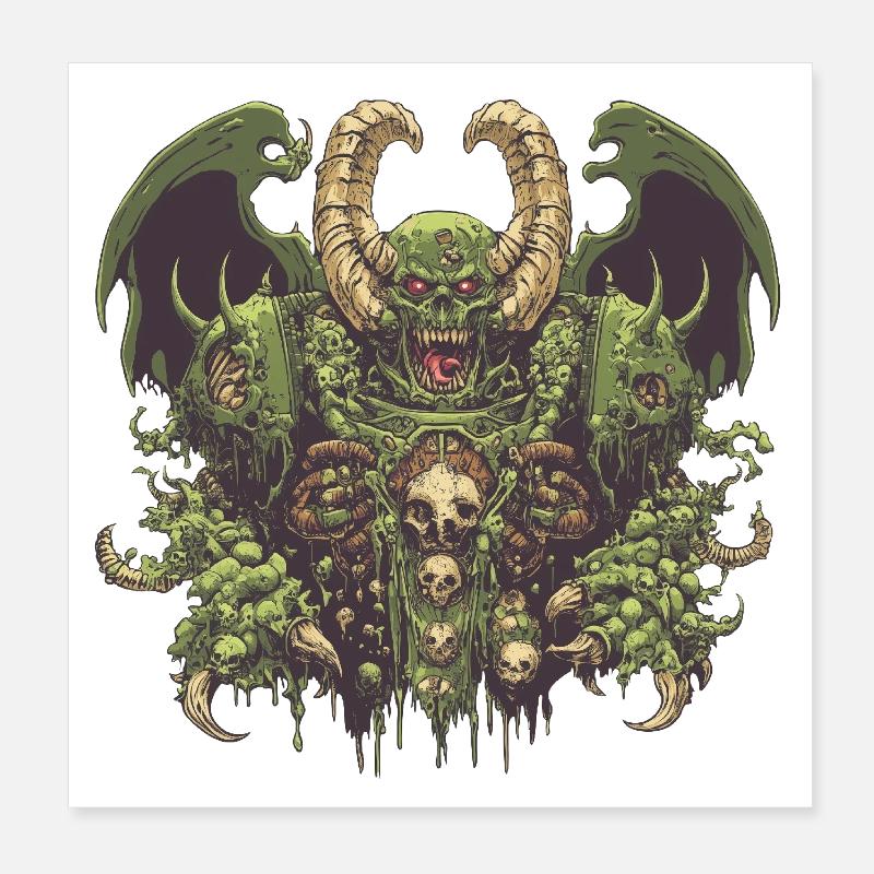Nurgle-Logo - Poster 20x20 cm - Weiß
