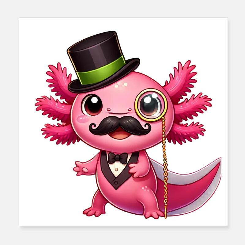 Sir Axolotl Poster 20 x 20 cm