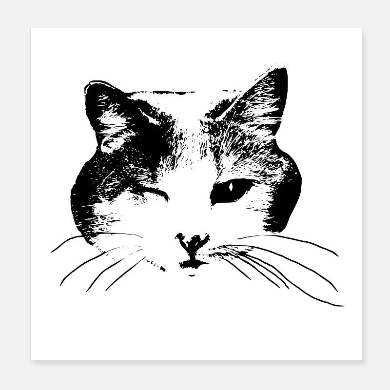 Kitty wink - Poster 8" x 8" (20x20 cm) - white