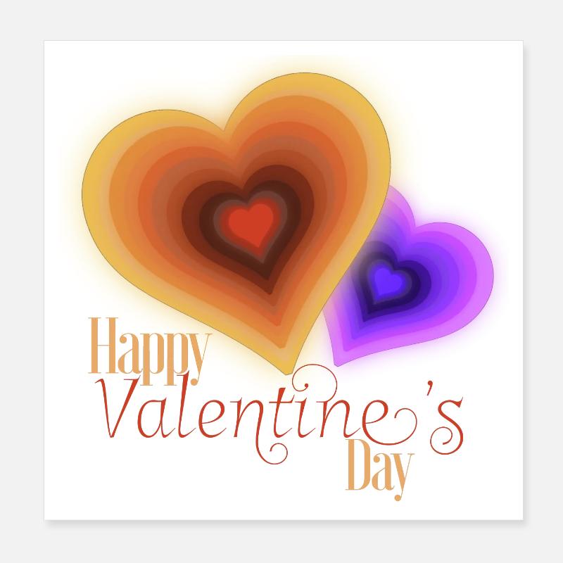Saint Valentin - Coeurs Groovy Flash Poster 20 x 20 cm