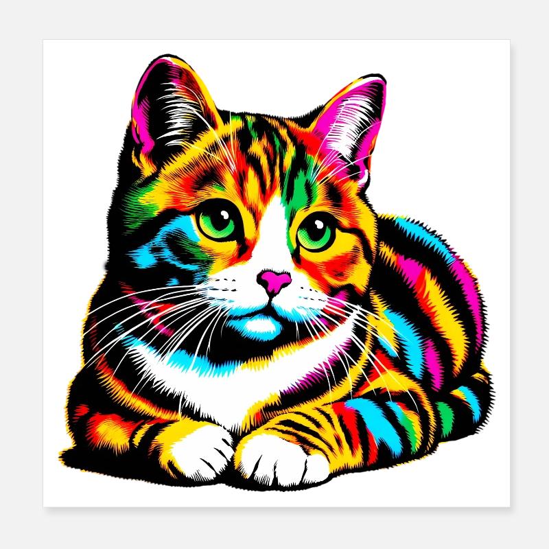 Cat Poster 8" x 8" (20x20 cm)