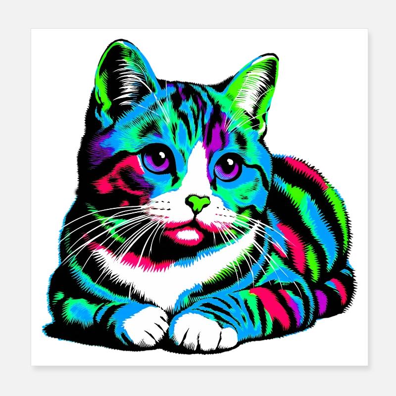 Chat Poster 20 x 20 cm