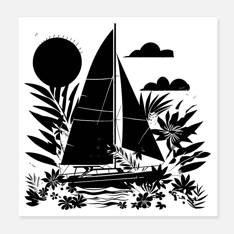 Dessin animé Voile Poster 20 x 20 cm