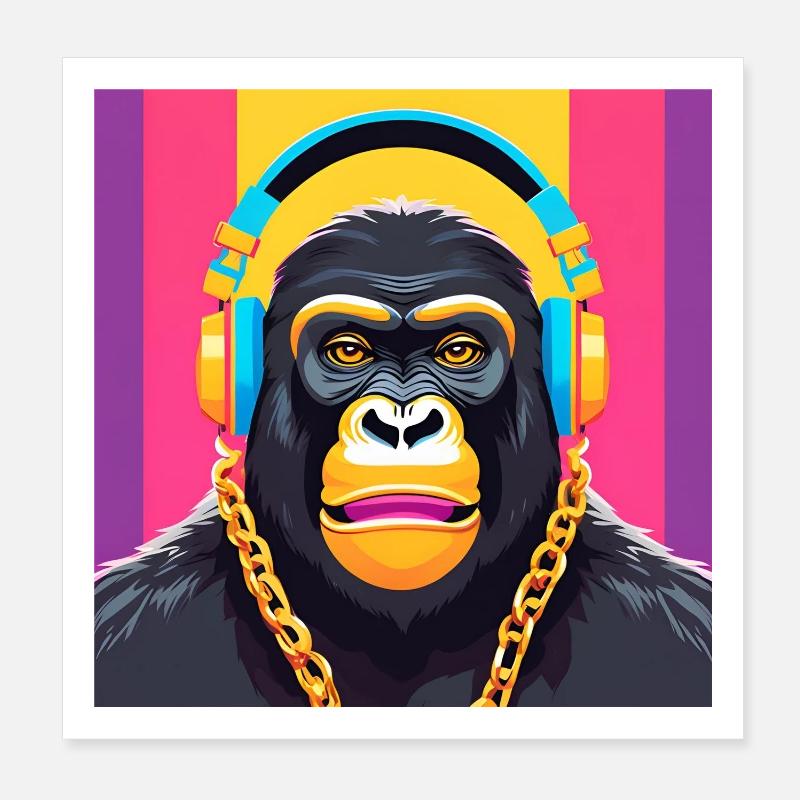 gorilla, primate, monkey Poster 8" x 8" (20x20 cm)