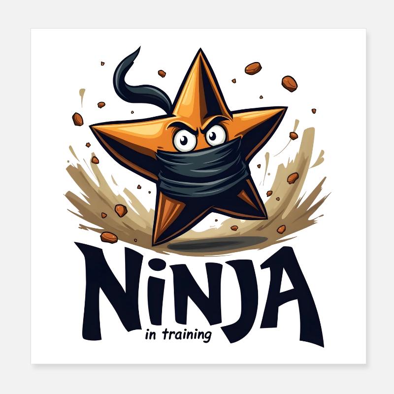 Ninja in Ausbildung Stern Poster 20x20 cm