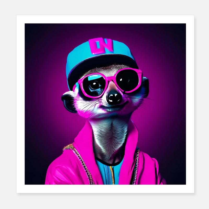 Erdmännchen, Erdmännchen Humor, lustiges Erdmännchen Poster 20x20 cm