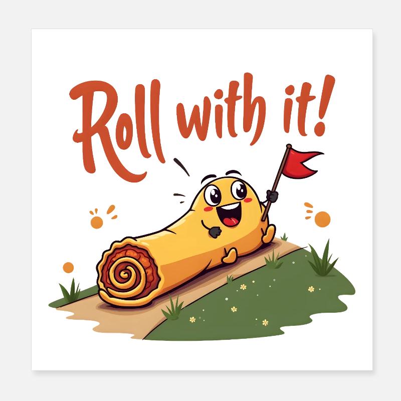 Roll With It Egg Roll Poster 20x20 cm