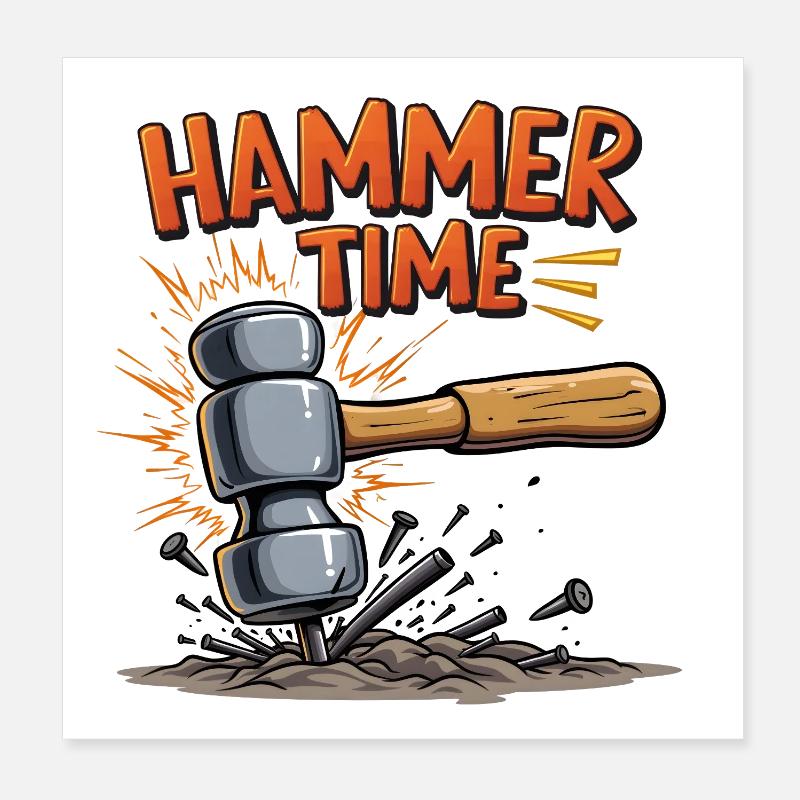Hammerzeit! Poster 20x20 cm