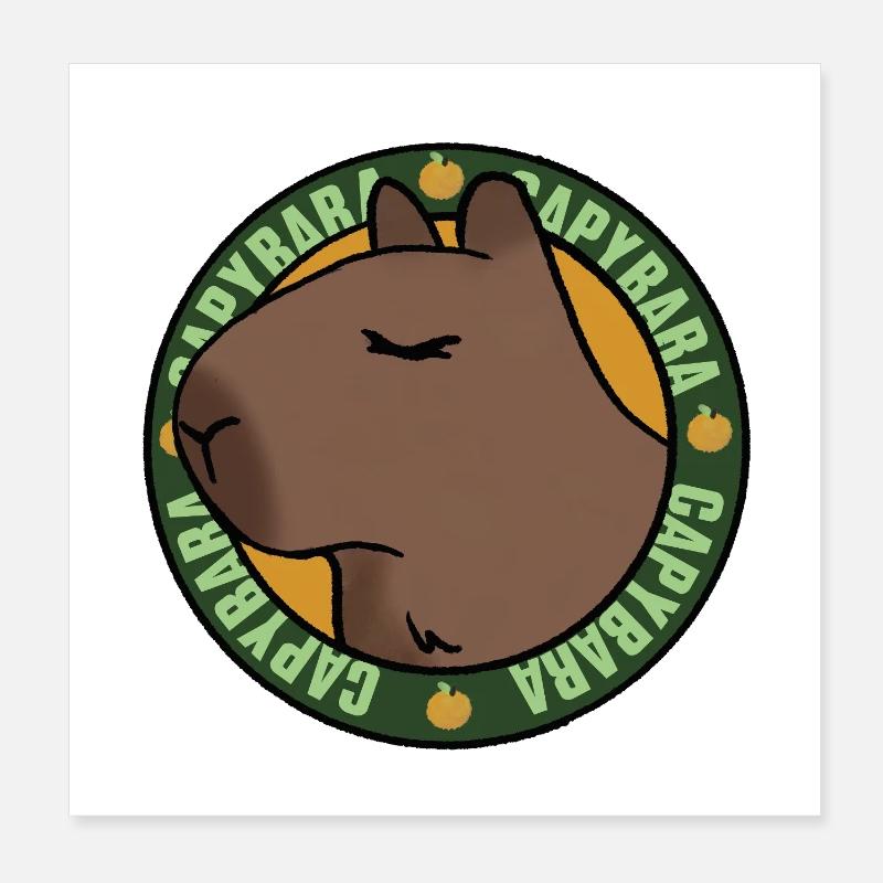 Capybara détendu – Chilled Vibes Poster 20 x 20 cm