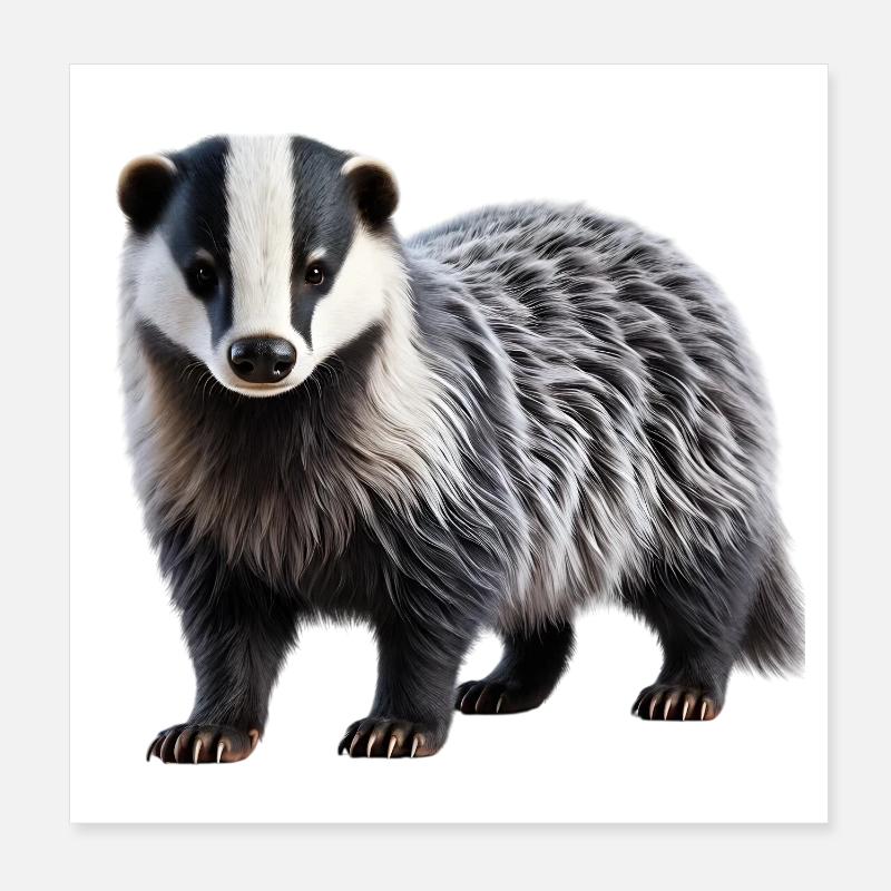 Badger Poster 8" x 8" (20x20 cm)