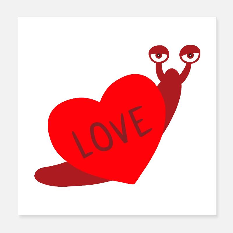 Escargot d’amour Poster 20 x 20 cm