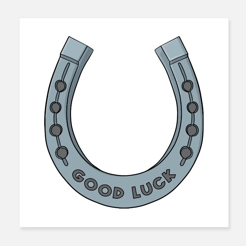 Good Luck Horseshoe Poster 8" x 8" (20x20 cm)