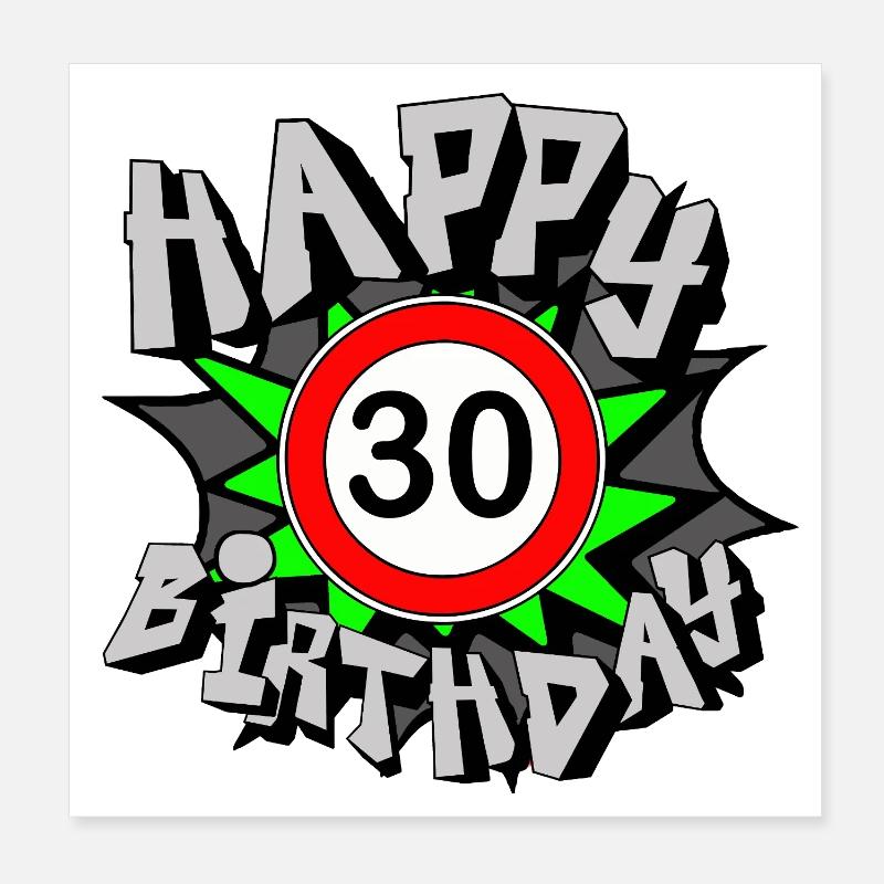 30e anniversaire , Aérographe Happy 30 (25) Poster 20 x 20 cm
