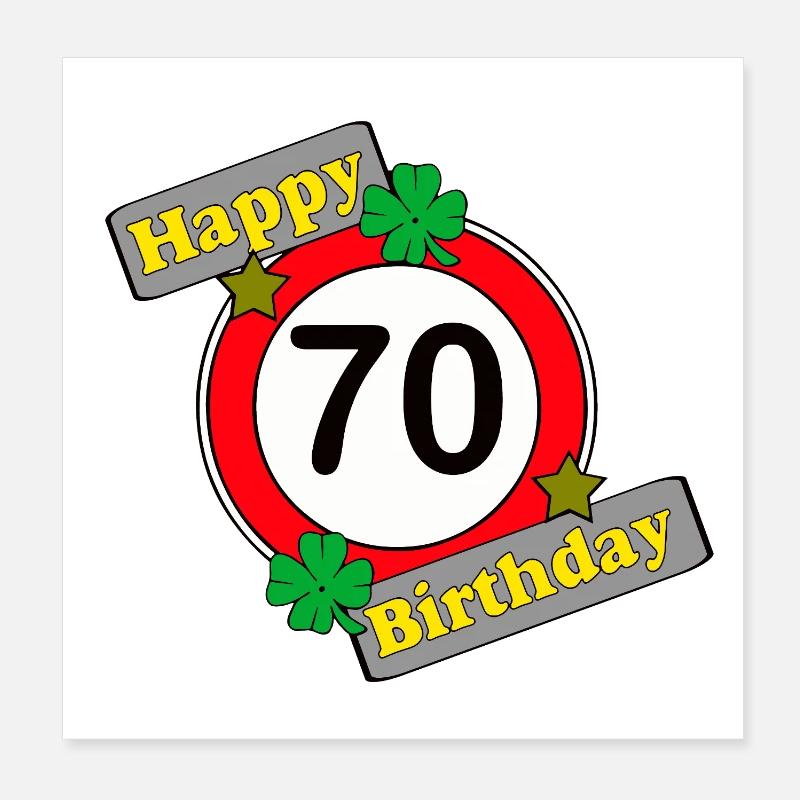 70e anniversaire , Joyeux anniversaire (25) Poster 20 x 20 cm