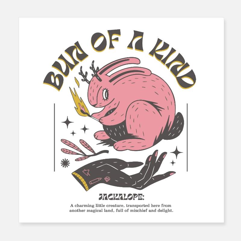 Jackalope magique – Lapin magique Poster 20 x 20 cm