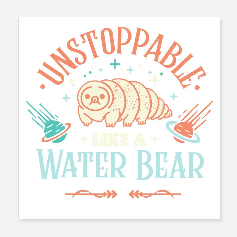 Tardigrade inarrêtable Poster 20 x 20 cm