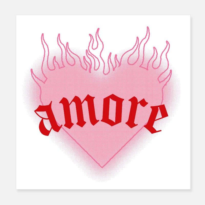 Brennende Liebe - Poster 20x20 cm - Weiß