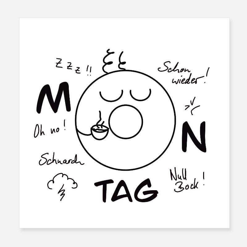 Montag Blues Poster 20x20 cm