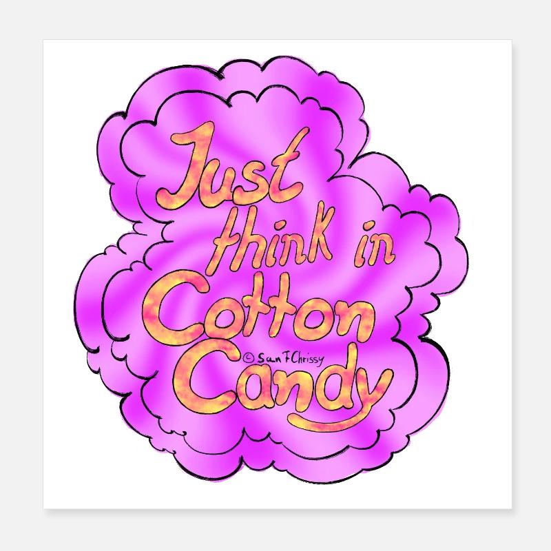 Cotton Candy Thinking Extra Shine Poster 8" x 8" (20x20 cm)