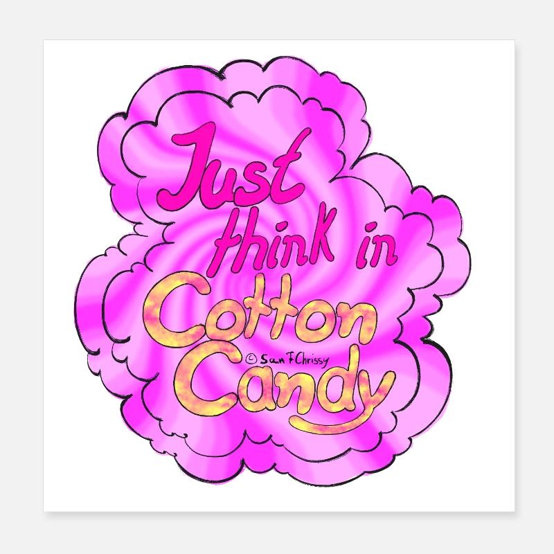 Barbe à papa Penser tourbillon Poster 20 x 20 cm