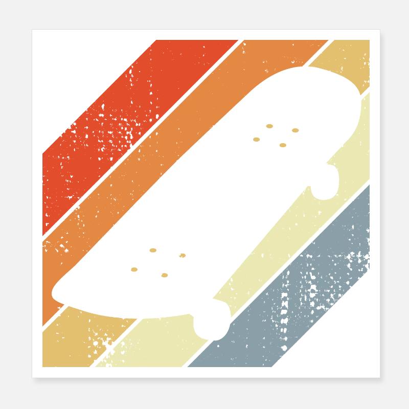 Skateboard Sketch Poster 8" x 8" (20x20 cm)
