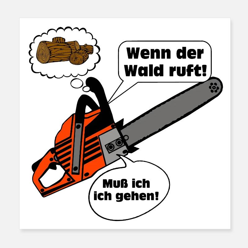 Tronçonneuse , Bois de chauffage , Old School , Cheminée , (25) Poster 20 x 20 cm