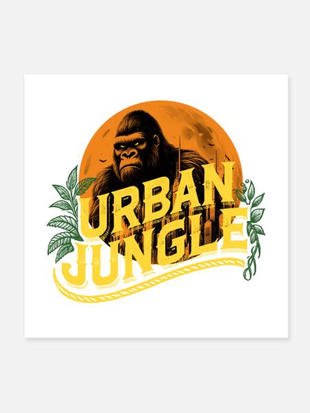 Urban Jungle Logo Color - Poster 8" x 8" (20x20 cm) - white - Front