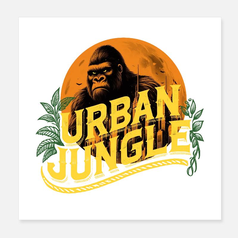 Urban Jungle Logo Farbe Poster 20x20 cm