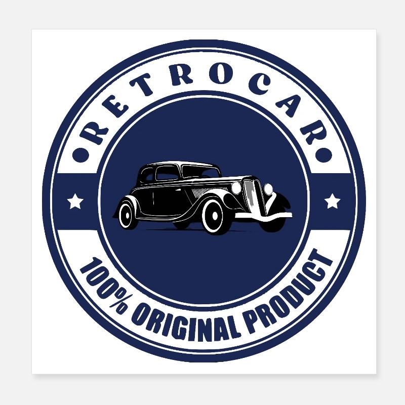 Retro car Poster 8" x 8" (20x20 cm)