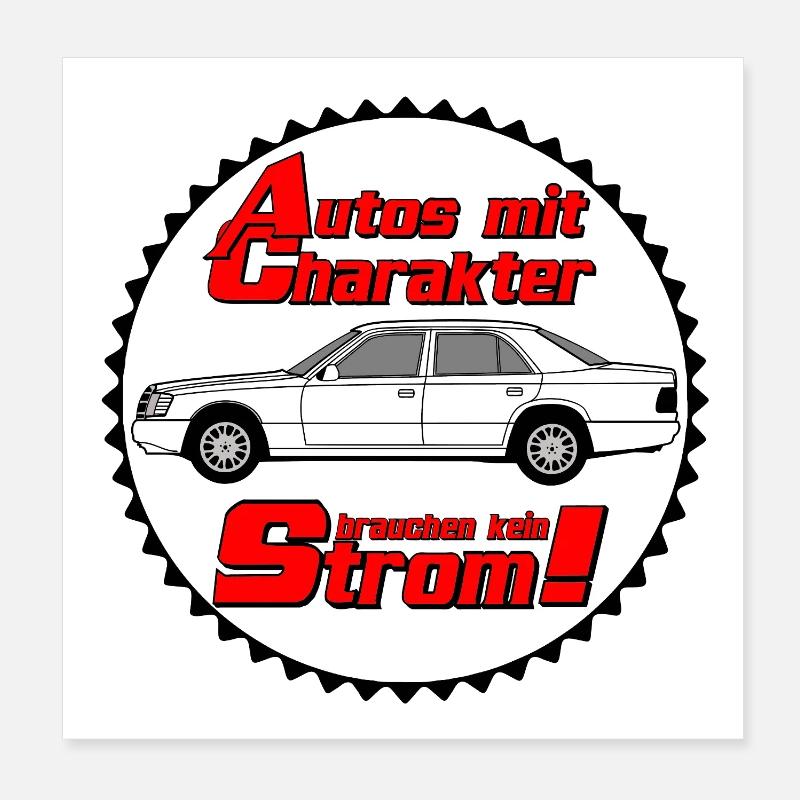 MB W124 , Youngtimer,Character (25) Poster 8" x 8" (20x20 cm)