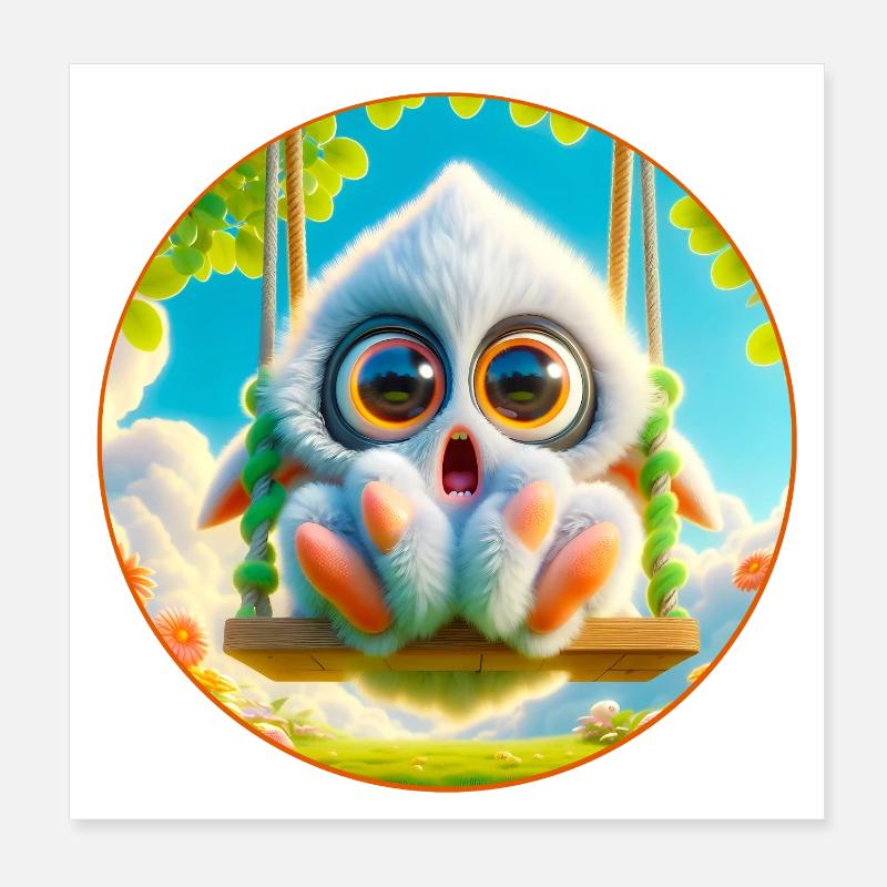 Cute cuddly monster Poster 8" x 8" (20x20 cm)