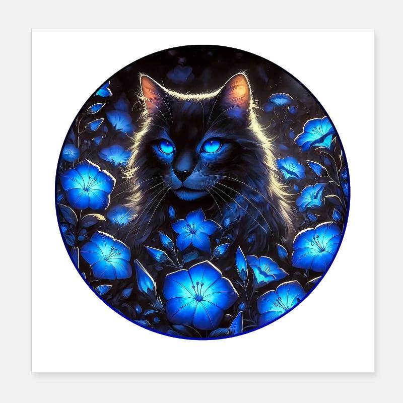Brightly beautiful cat Poster 8" x 8" (20x20 cm)