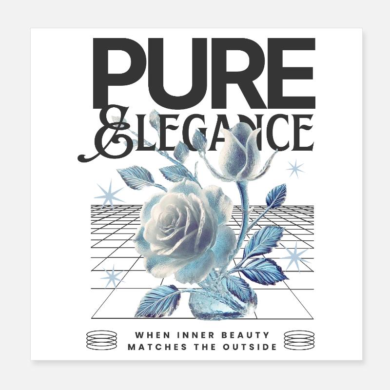 Pure & Elegance – Cyber-Rose Ästhetik Poster 20x20 cm