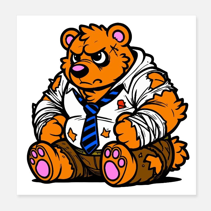 Ours de bureau Poster 20 x 20 cm