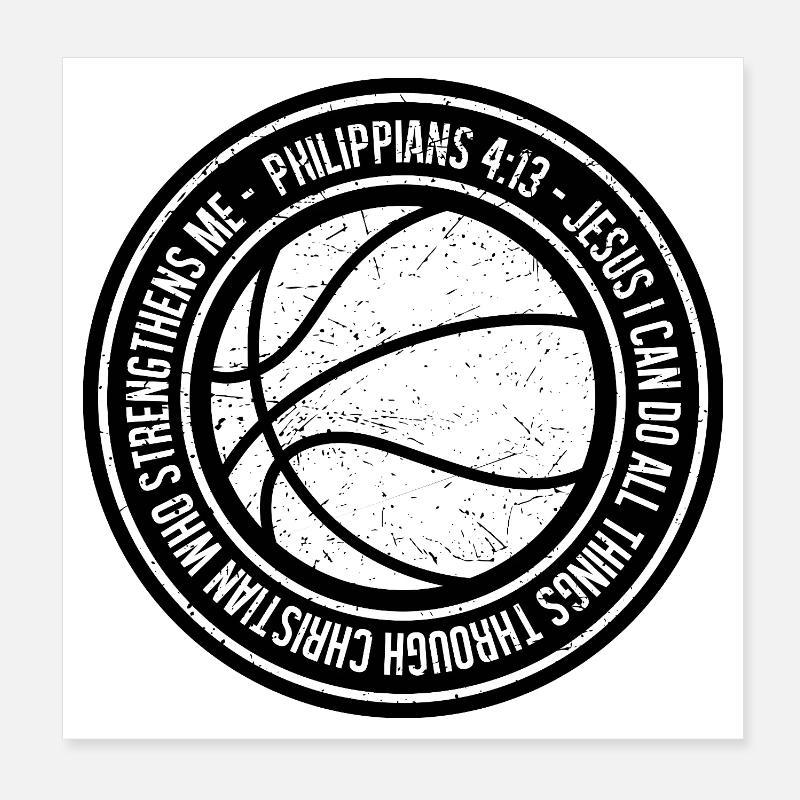 Basketball Glaube Philipper 4:13 Poster 20x20 cm