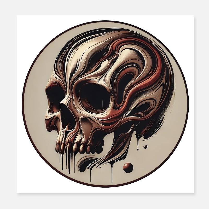 Ornate skull Poster 8" x 8" (20x20 cm)
