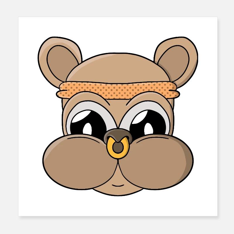 Ours mignon avec piercing Poster 20 x 20 cm