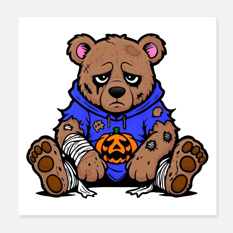 Halloween Bear Poster 8" x 8" (20x20 cm)