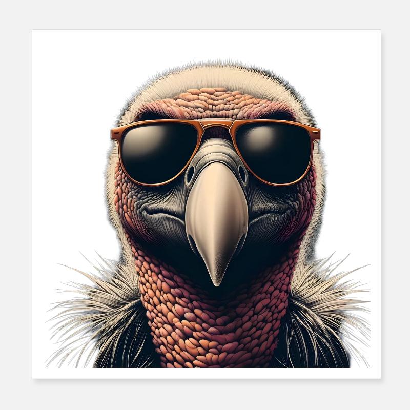 Geier mit Sonnenbrille Poster 20x20 cm
