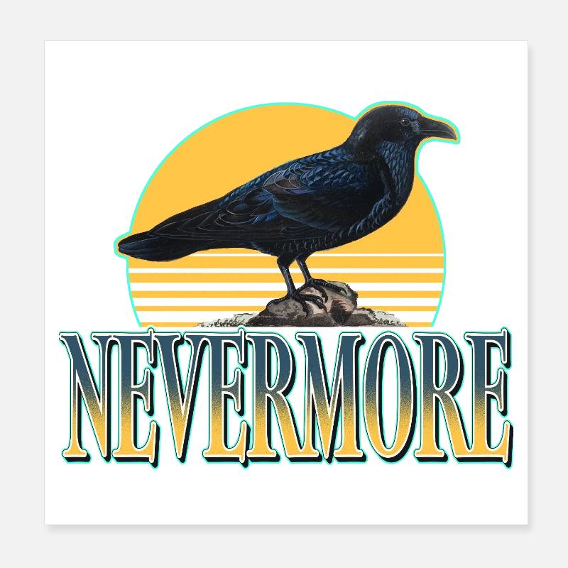 Nevermore – Corbeaux et esthétique gothique Poster 20 x 20 cm