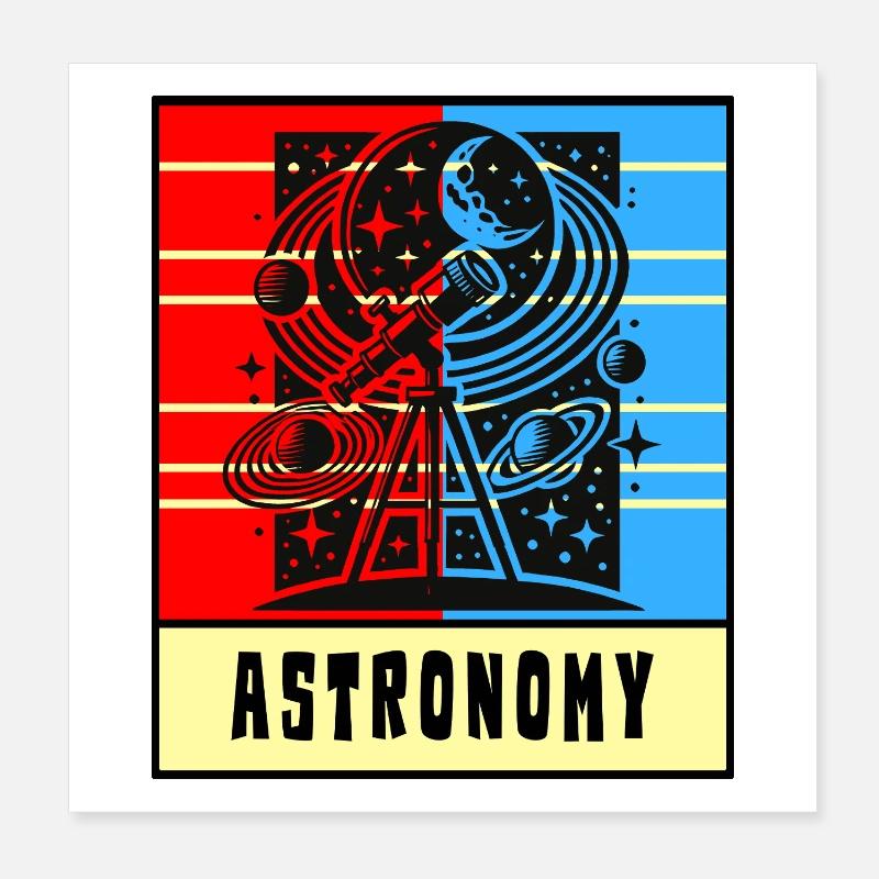 Kosmisches Universum Retro Style Poster 20x20 cm
