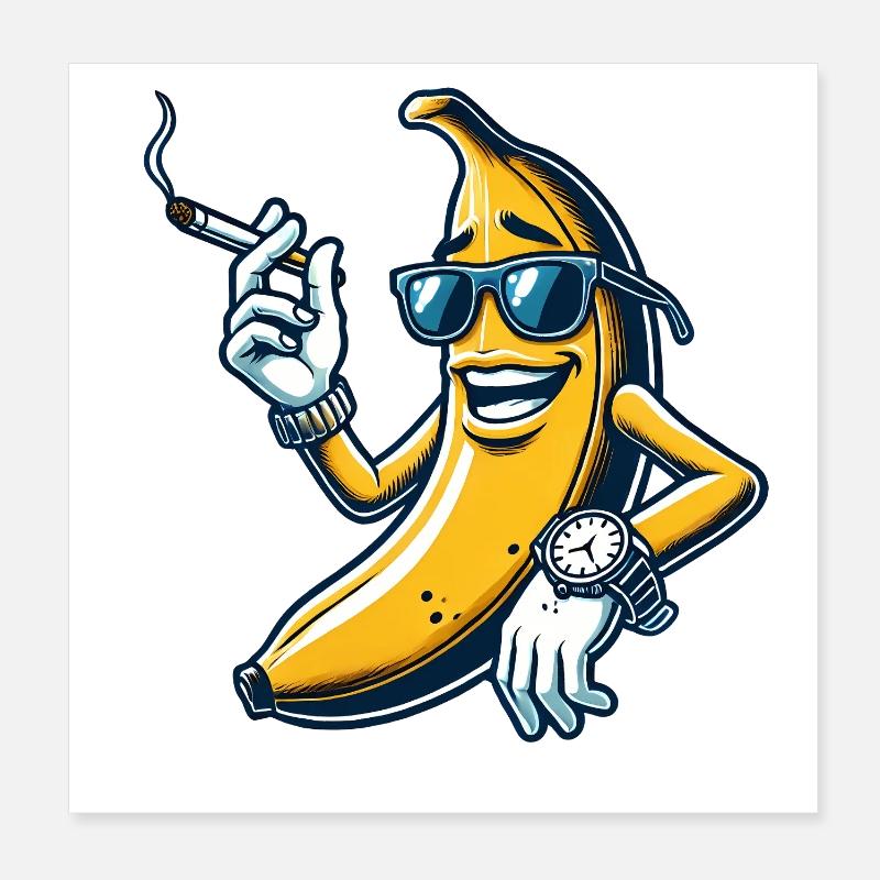 Coole Banane mit Style Poster 20x20 cm