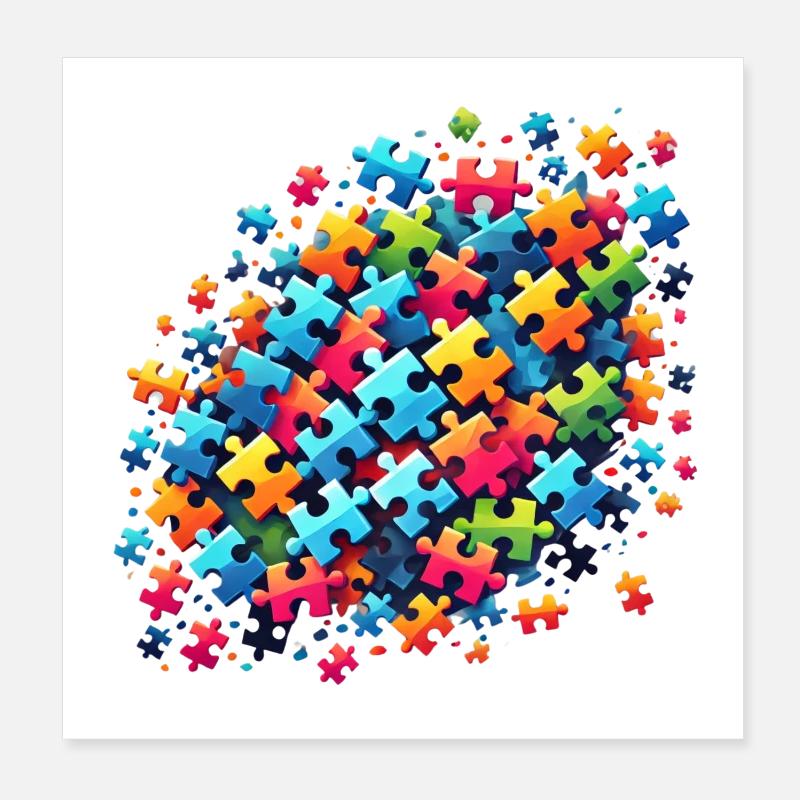 Colorful Puzzle Design for Creative Expression Poster 8" x 8" (20x20 cm)
