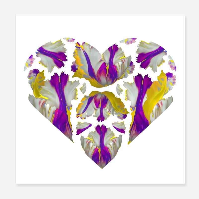 Farbexplosion im Herzen Poster 20x20 cm