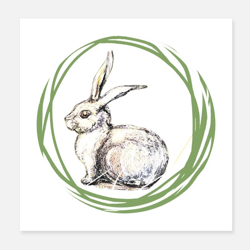 Bunny motif Poster 8" x 8" (20x20 cm)