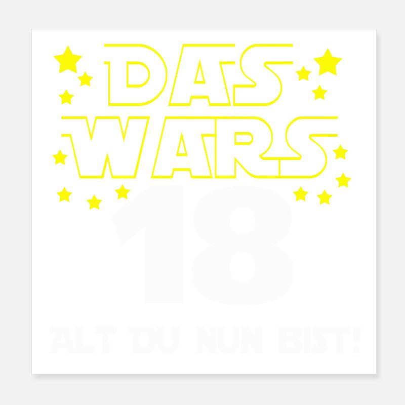18. Geburtstag , 18 Das wars alt du nun bist ! Poster 20x20 cm