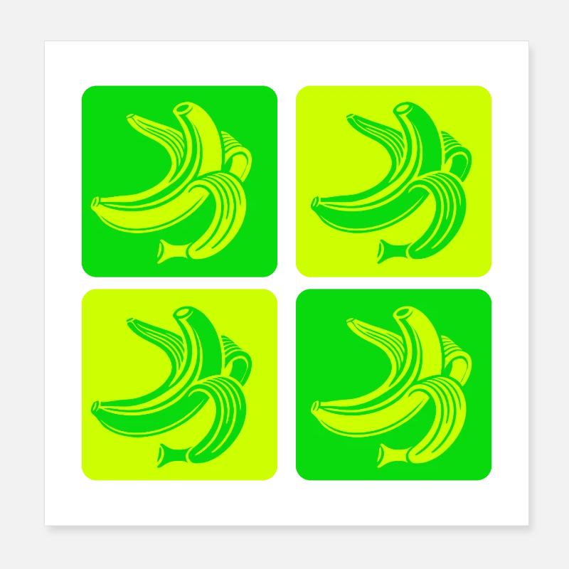 Abstract Bananas Pop Art Design Poster 8" x 8" (20x20 cm)