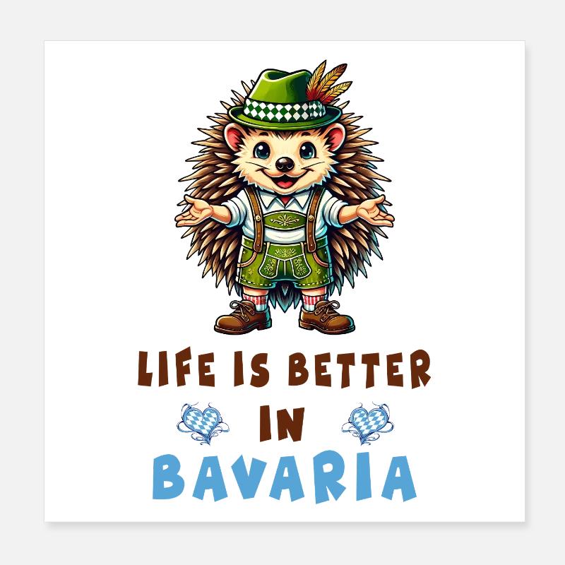Bayerischer Igel Poster 20x20 cm